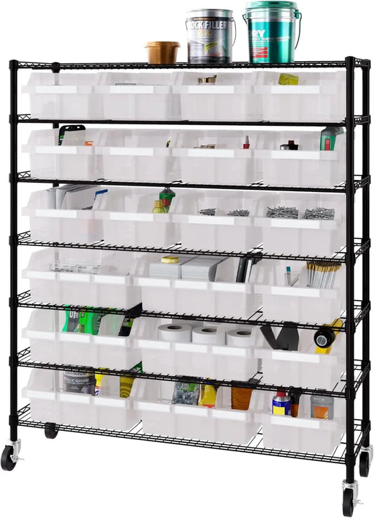 Heavy Duty NSF Bin Rack Solid Steel Wire Shelving Storage Unit - Cheerful Home Finds