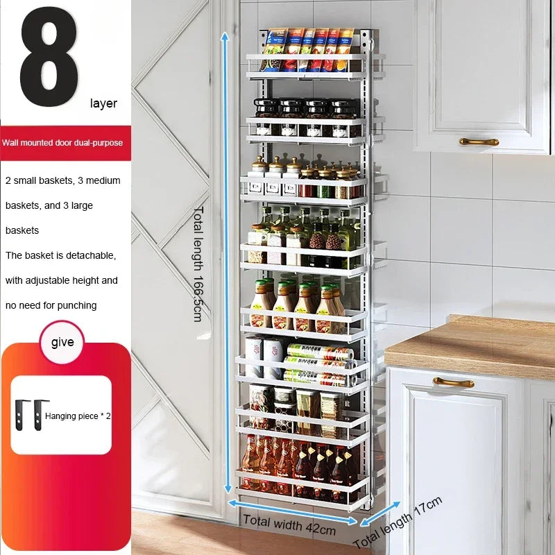 Wall Mount Storage Rack Kitchen Spice Racks Multi-Layer Organizer - Cheerful Home Finds