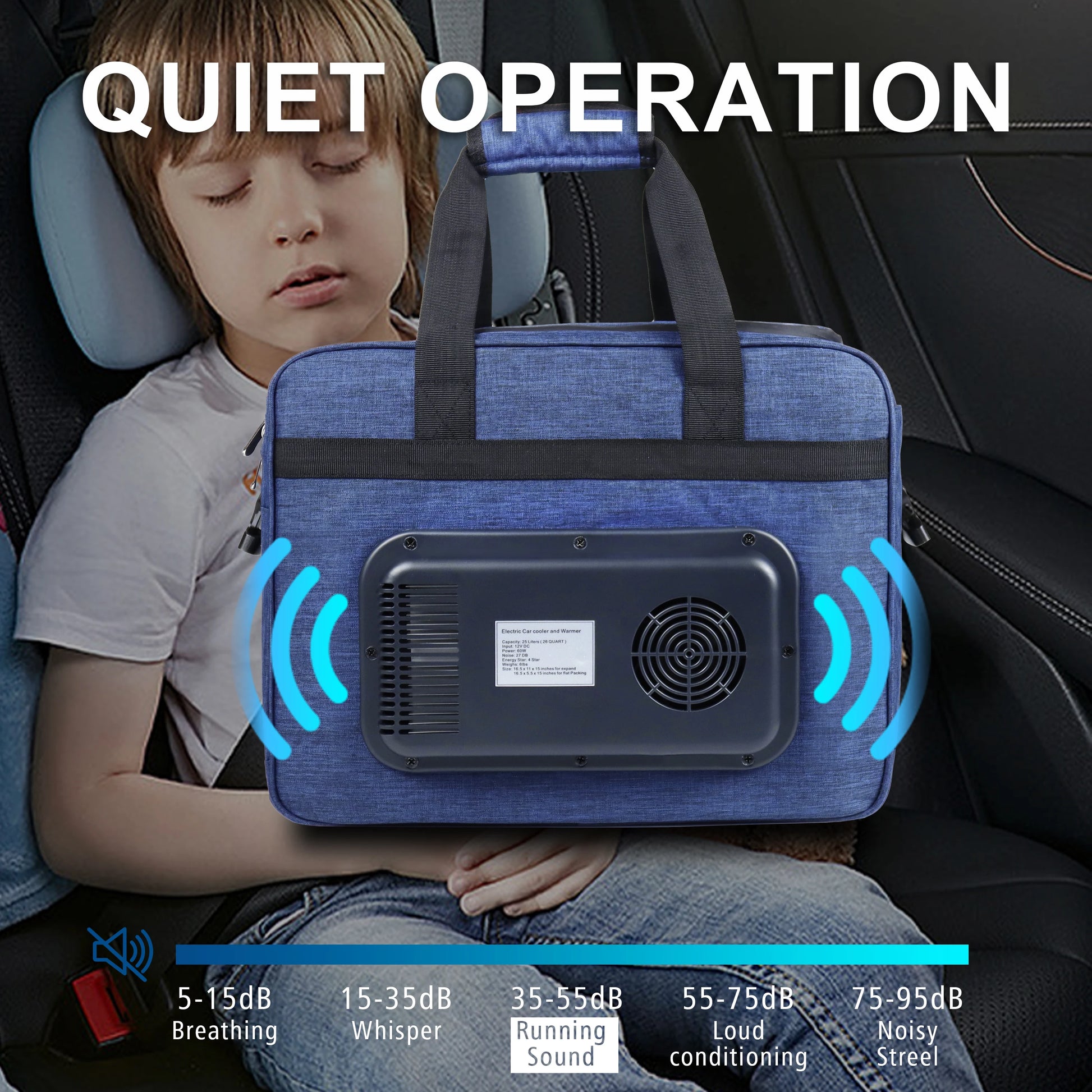 26 Quarts 12 Volt Portable Car Electric Cooler Bag USB 25L  AC/DC Cool and Heat Thermal Fridge Mini Cooler - Cheerful Home Finds