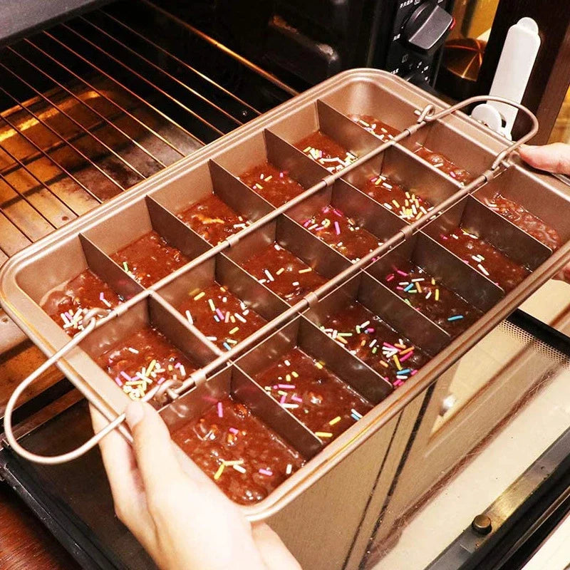 Non Stick Brownie Pan with Dividers Carbon Steel Bakeware - Cheerful Home Finds