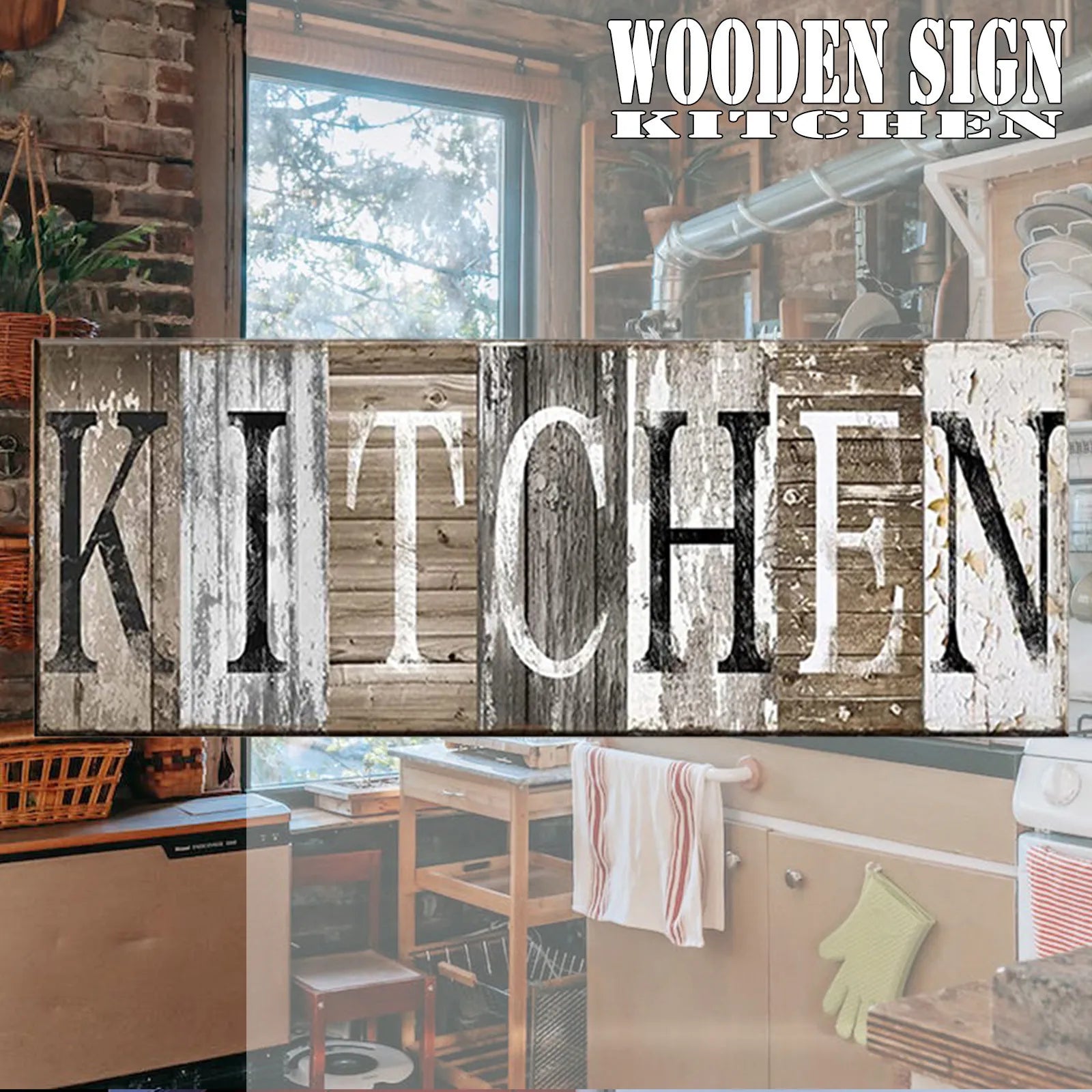 Kitchen Decor Wood Kitchen Sign Wall Decor Rustic Art - Cheerful Home Finds