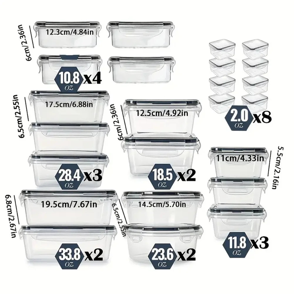 24pcs Kitchen Storage Container Set - Dishwasher Safe Bins - Cheerful Home Finds