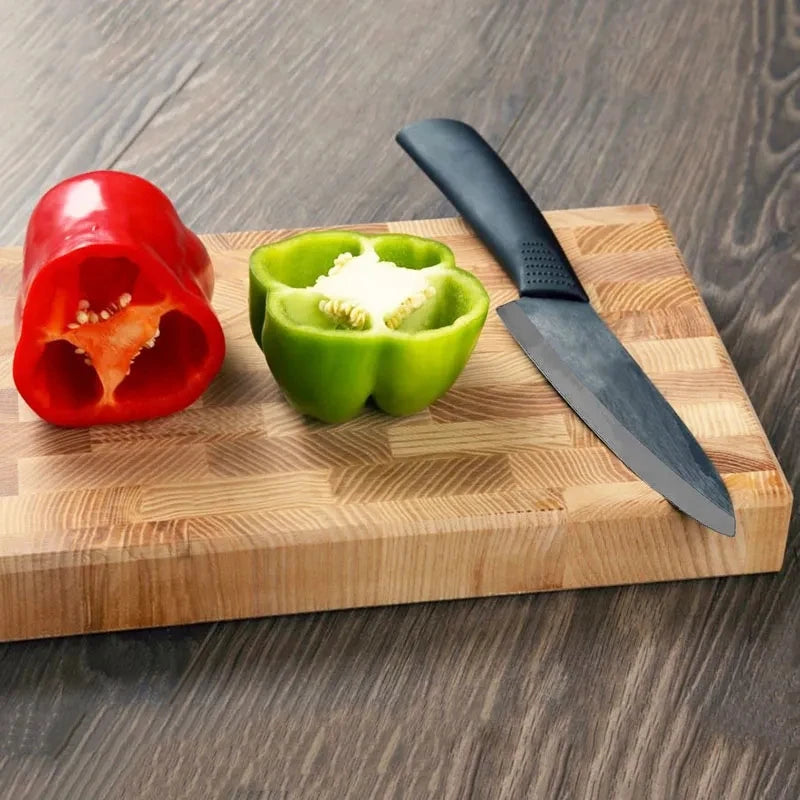 Findking Black Blade Kitchen Ceramic Knife Set 3 4 5 6 Inch Peeler Acrylic Holder - Cheerful Home Finds