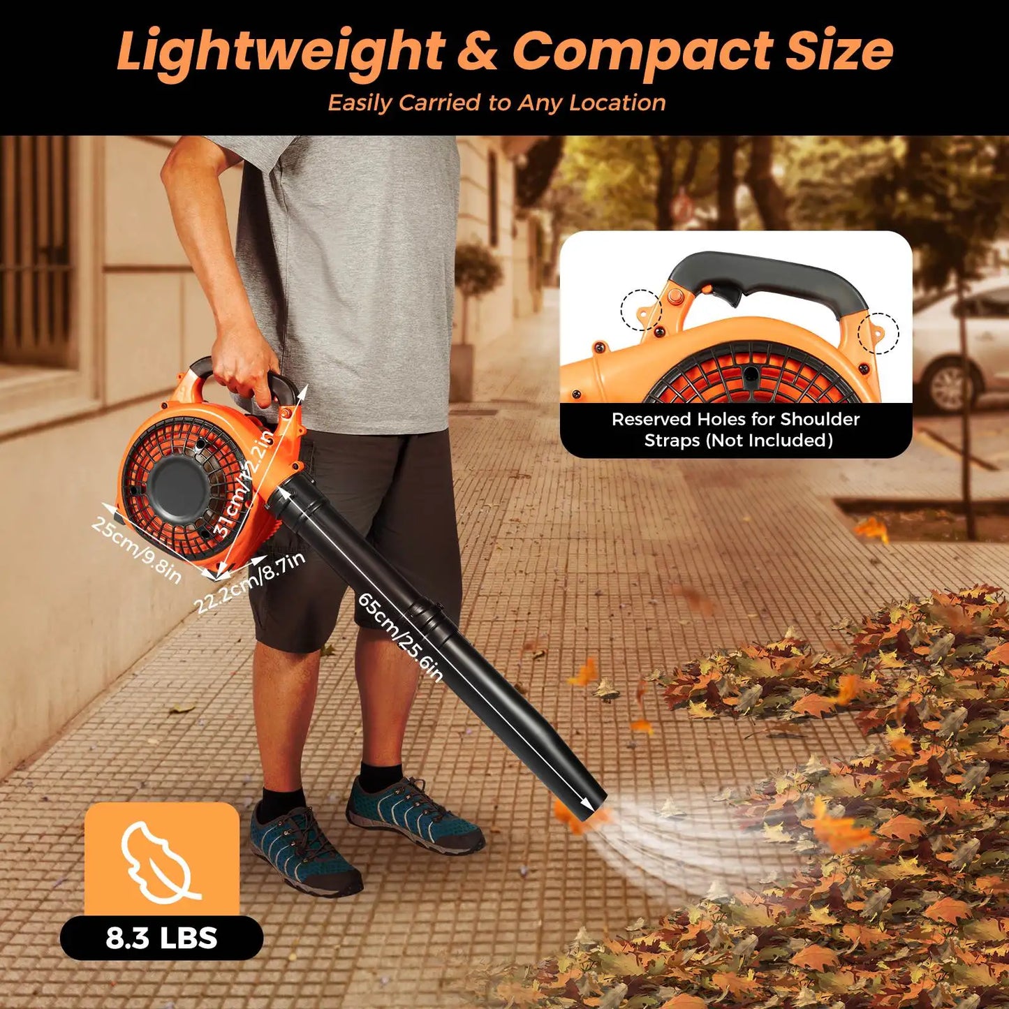 Gas Leaf Blower 25.4CC 2-Stroke Commercial Handheld Tool - Cheerful Home Finds