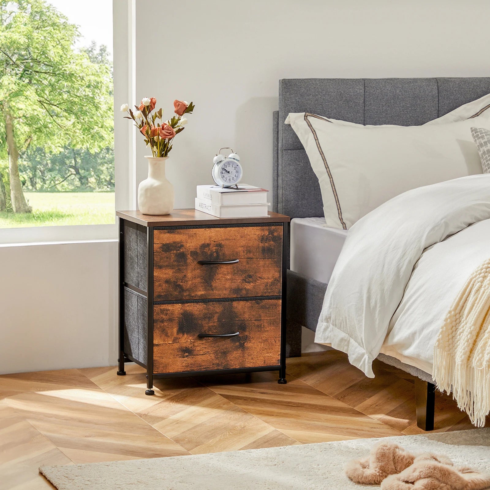 JHK Nightstand Bedside Coffee Sofa Tea Table Storage Chest - Cheerful Home Finds