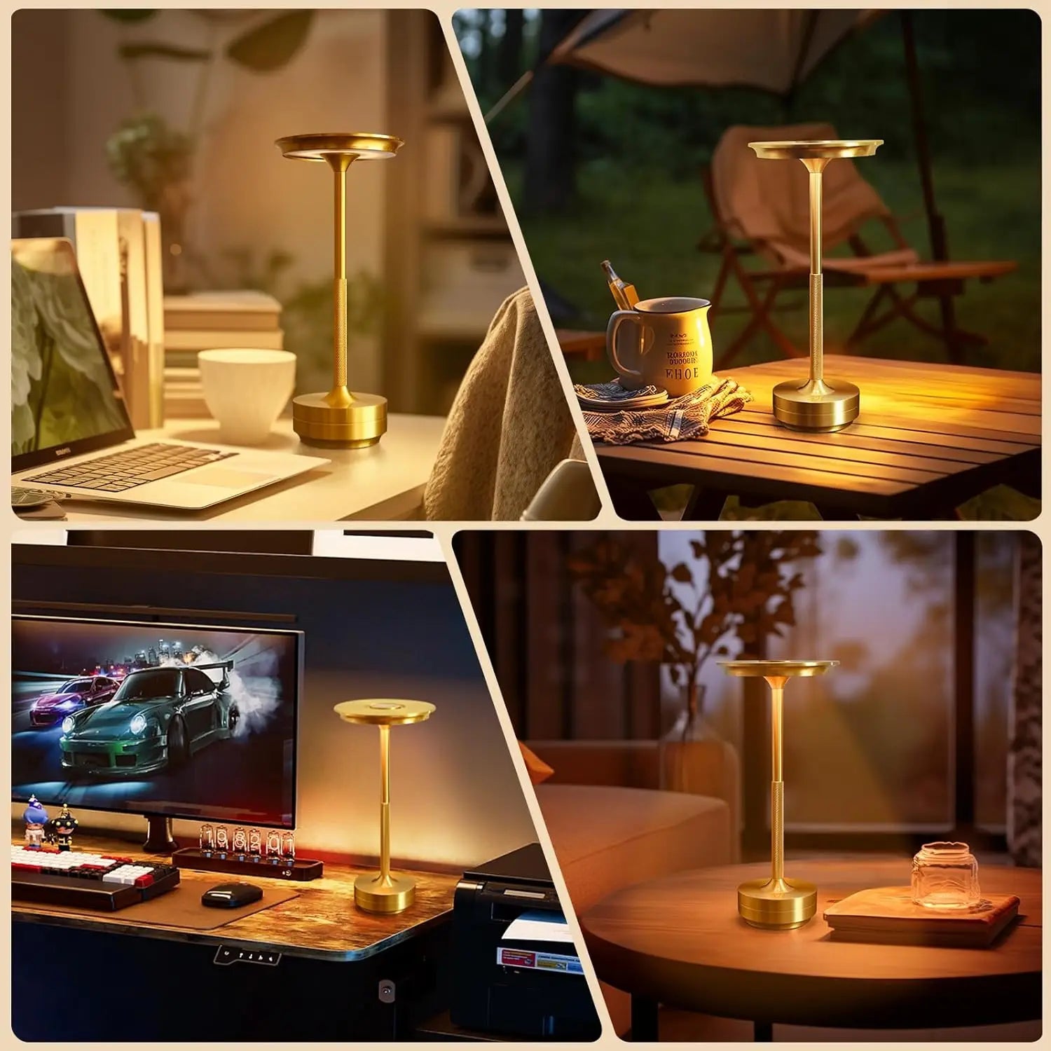 Wierless Simple Charging LED Desk Lamp Retro Portable USB - Cheerful Home Finds