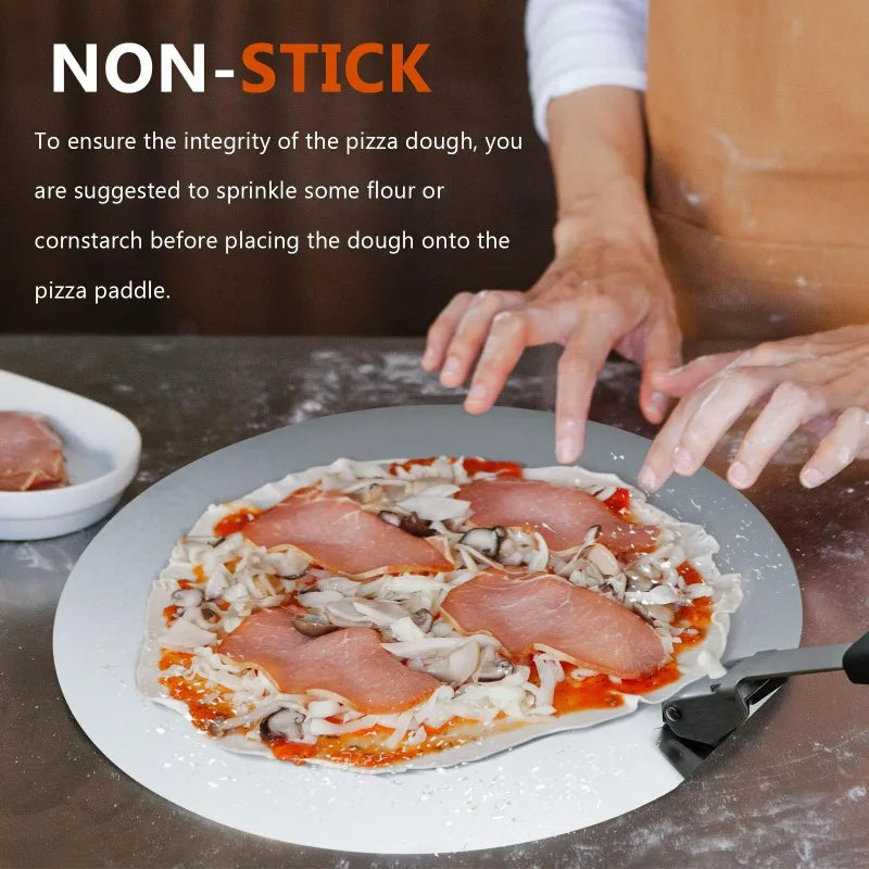 Pizza Peel Metal Pizza Spatula 12 Inch Stainless Steel Kit - Cheerful Home Finds