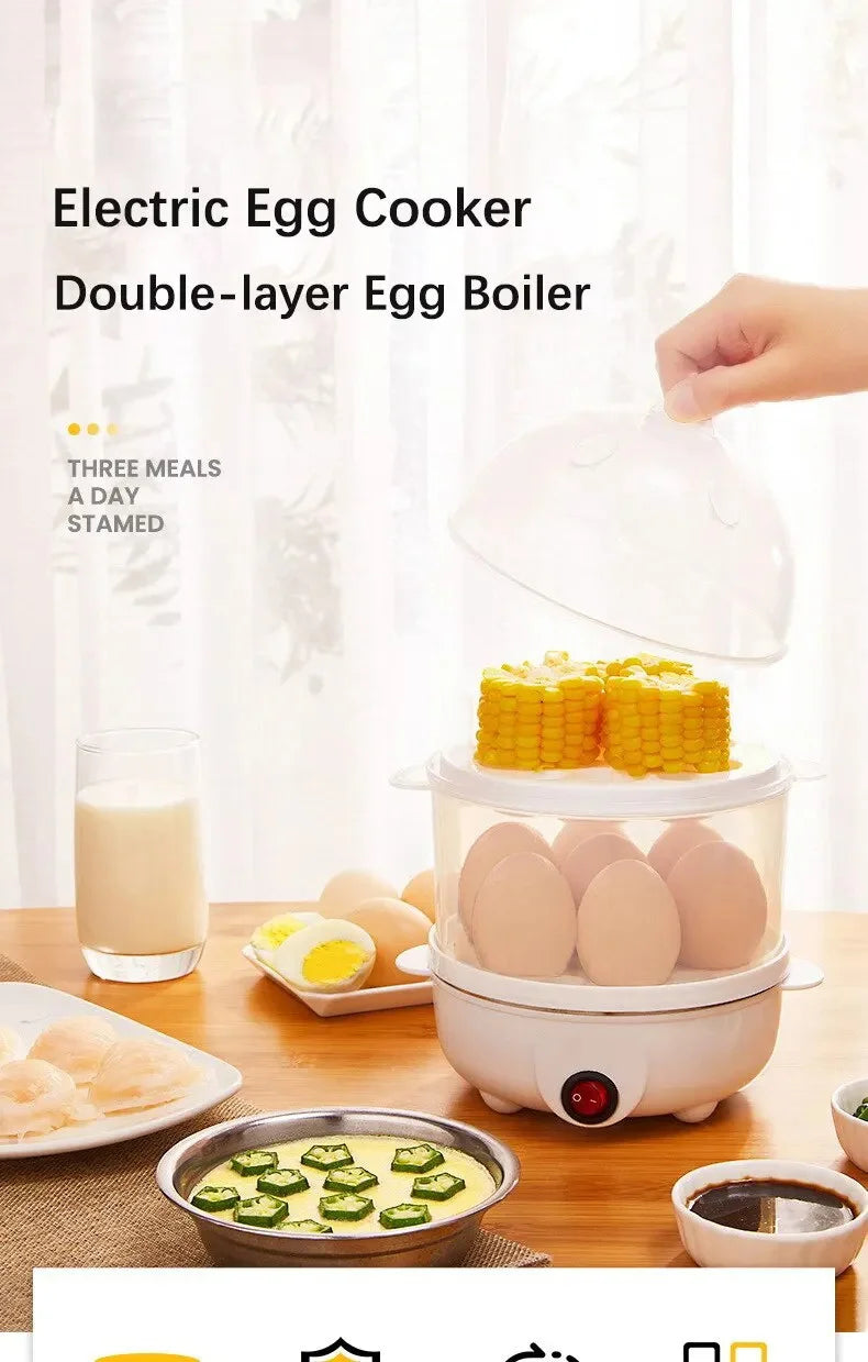 Multifunctional Egg Boiler Electric Egg Steamer Cooking Breakfast Machine - Cheerful Home Finds