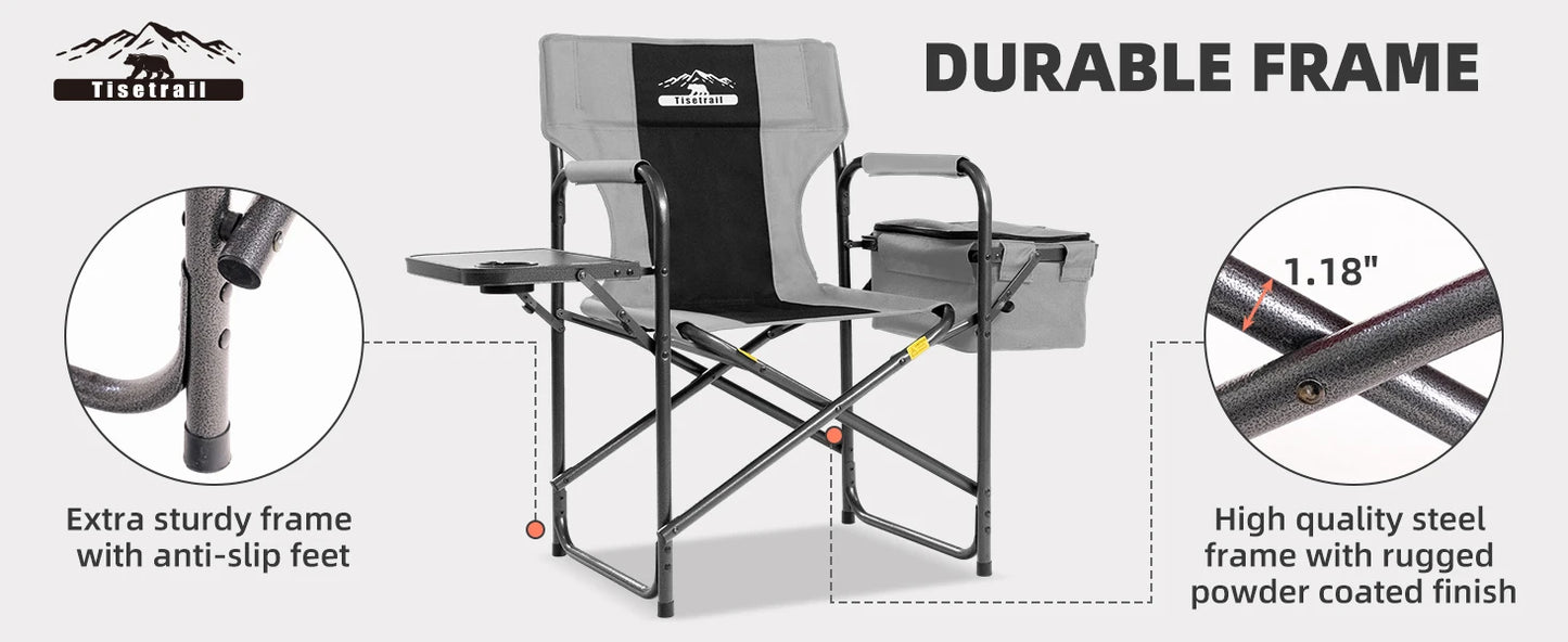 Tisetrail Director Camping Chair with Cooler Bag and Tray - Cheerful Home Finds