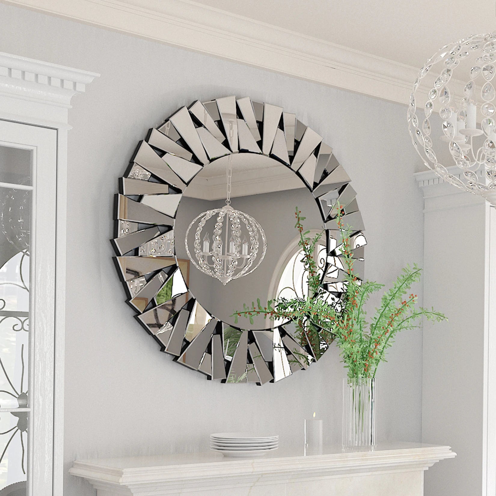 32 Inch Wall Mirrors Decorative Round Sunburst Mirror - Cheerful Home Finds