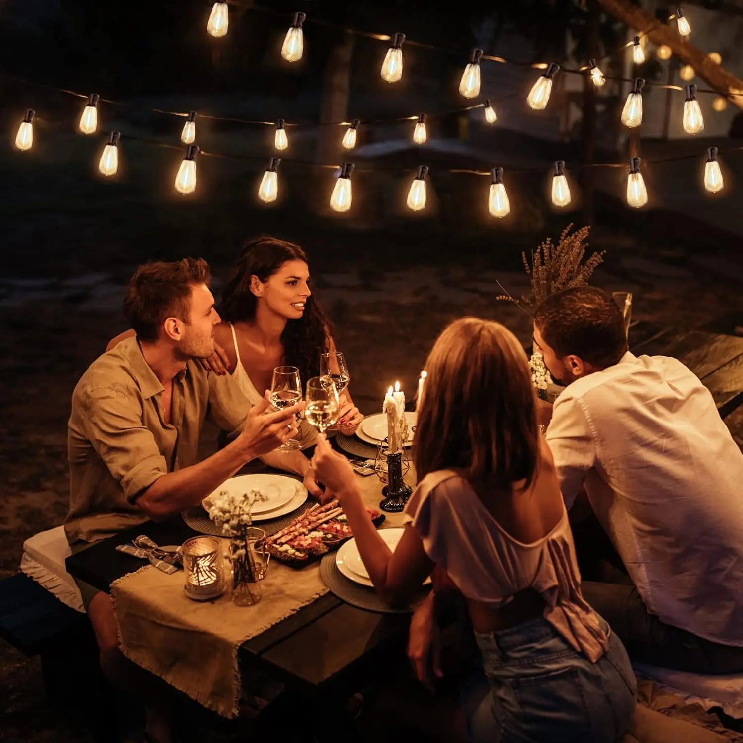 28FT US Plug ST38 String Light Outdoor LED Patio Fairy Lamp - Cheerful Home Finds