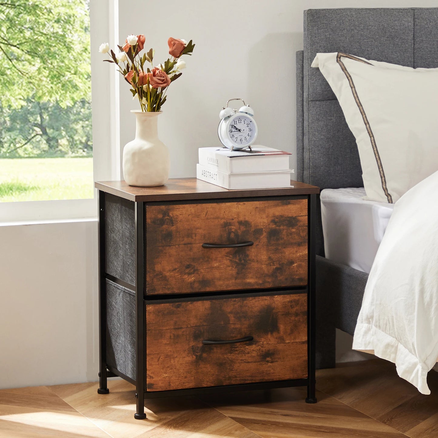 JHK Nightstand Bedside Coffee Sofa Tea Table Storage Chest - Cheerful Home Finds