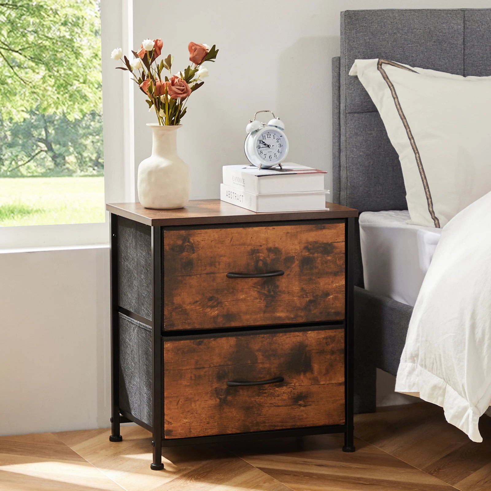 JHK Nightstand Bedside Coffee Sofa Tea Table Storage Chest - Cheerful Home Finds