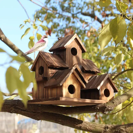 Outdoor Bird House, Small House Style, Natural Wood Hummingbird - Cheerful Home Finds