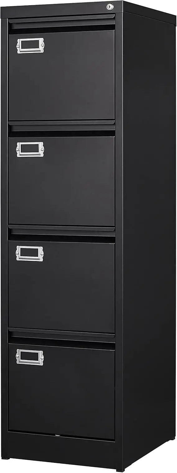 4 Drawer File Cabinet with Lock Metal Vertical File Cabinet - Cheerful Home Finds