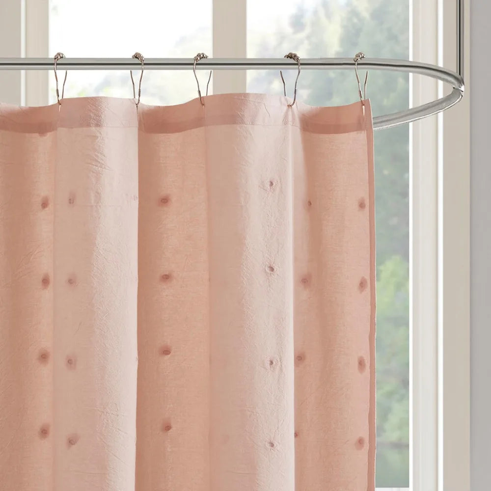 Bathroom Products Cotton Jacquard Pom Pom Shower Curtain for Bathroom Decor - Cheerful Home Finds