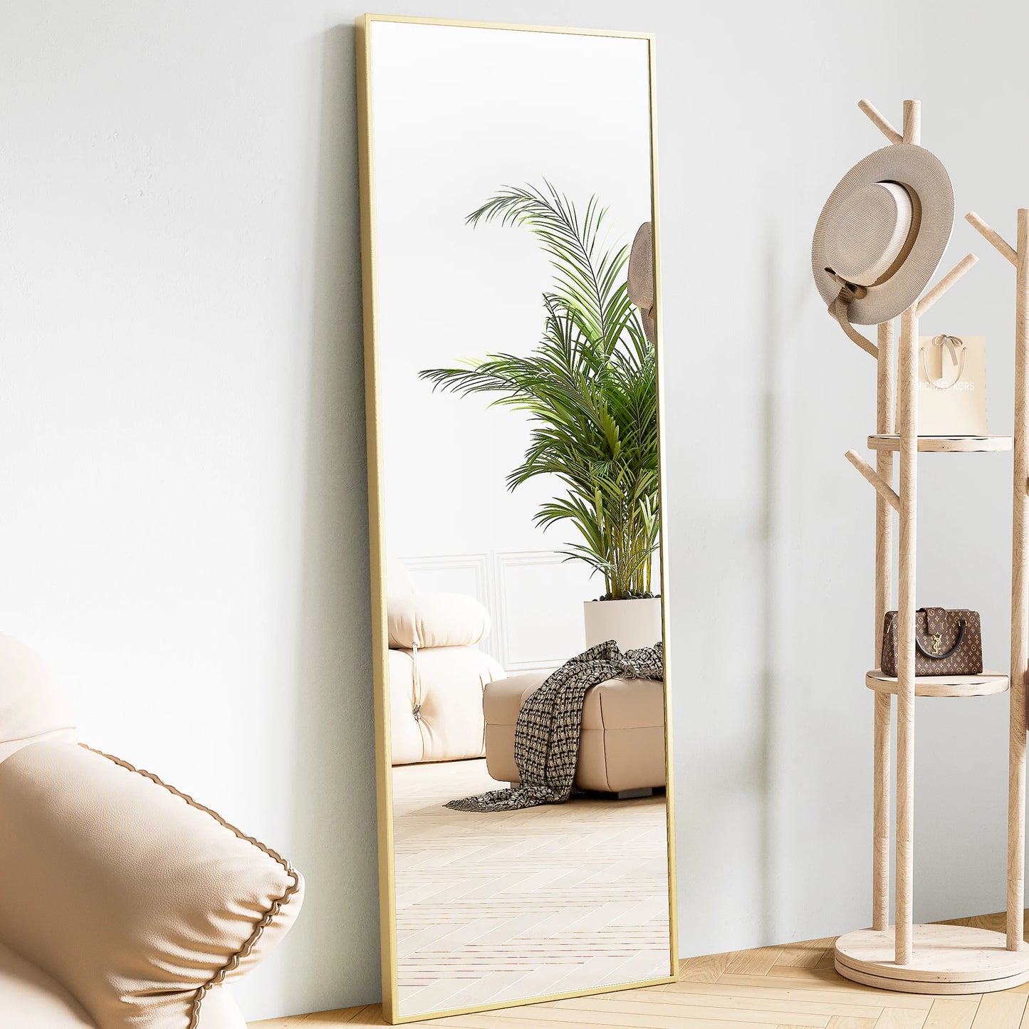 JHK 64"x21" Full Body Wall Mirror with Aluminum Frame - Cheerful Home Finds