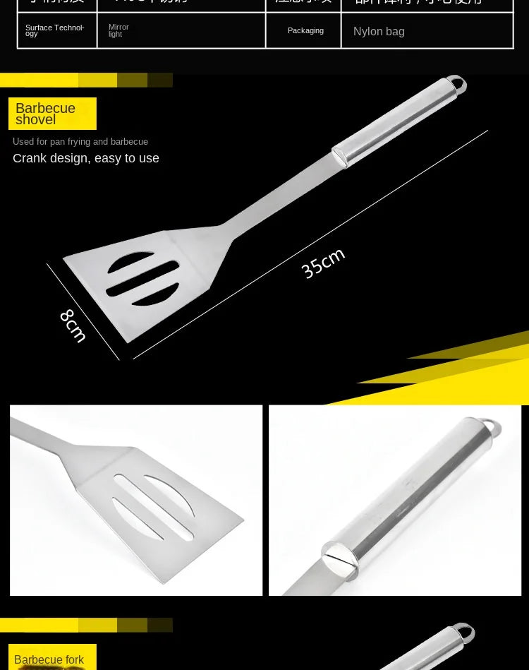 Stainless Steel Oven Set Barbecue Combination Tool Outdoor BBQ - Cheerful Home Finds