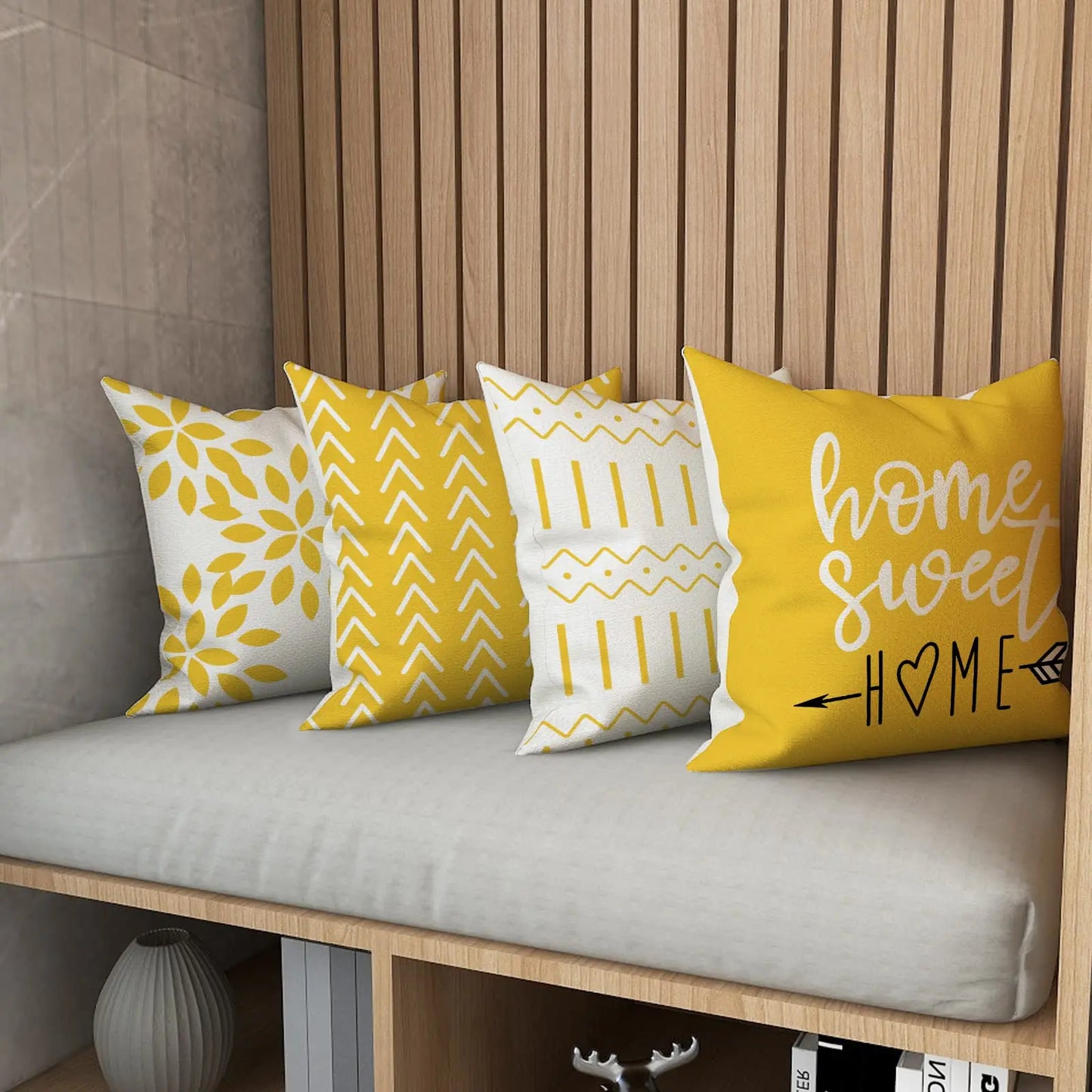 Pillow Covers 18x18 Set of 4, Modern Geometric Linen Case - Cheerful Home Finds