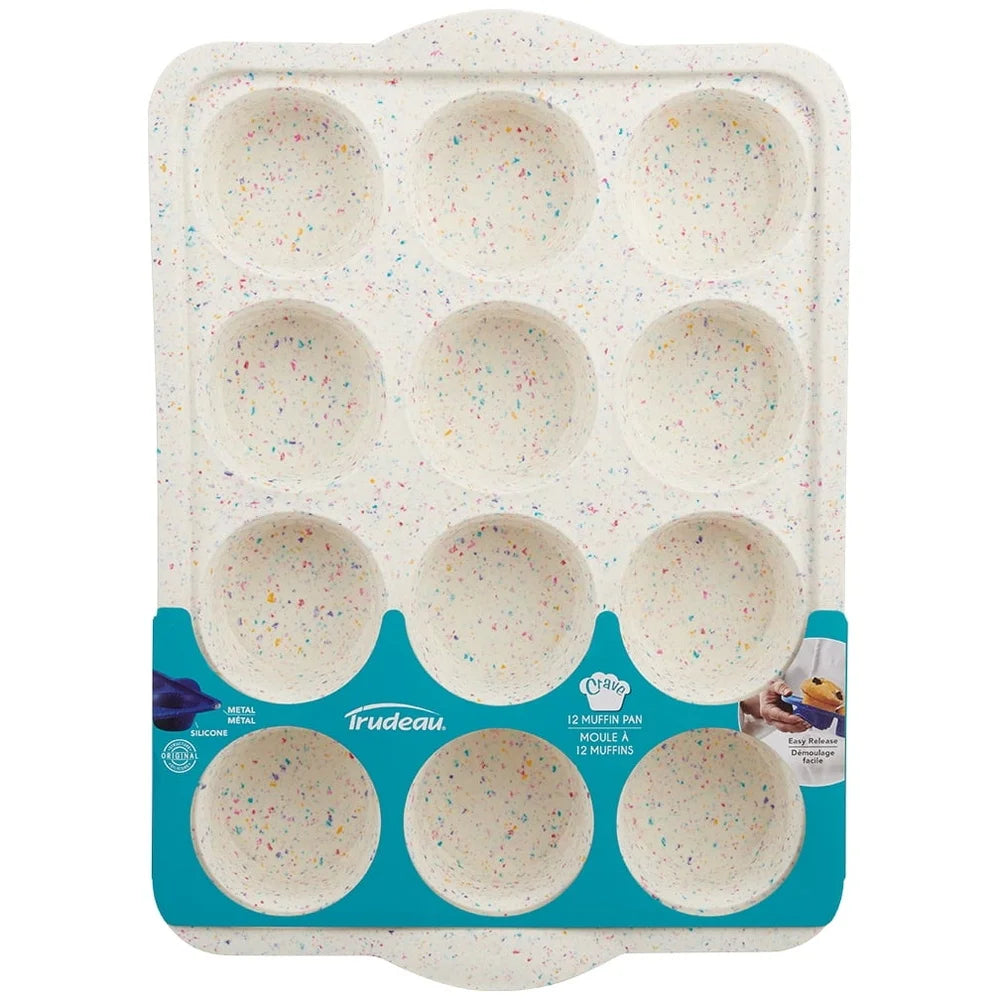 Silicone Muffin Pan 12 Count Nonstick Multicolor Confetti - Cheerful Home Finds