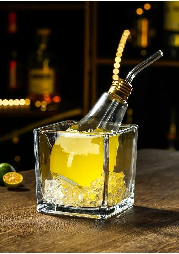 Creative Cocktail Glass High End Influencer Bar Wine Glasses Ins Straw Crystal High Appearance Level Glass