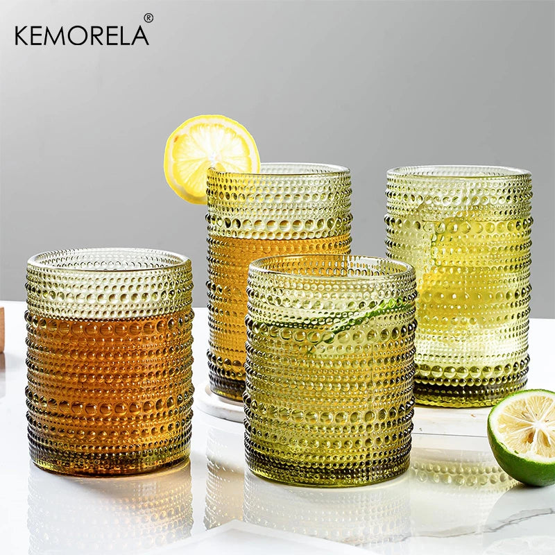 8PCS Vintage Raindrop Glass Cup Highball Glasses Set - Cheerful Home Finds
