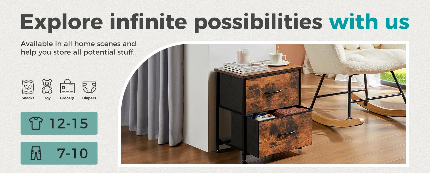 JHK Nightstand Bedside Coffee Sofa Tea Table Storage Chest - Cheerful Home Finds