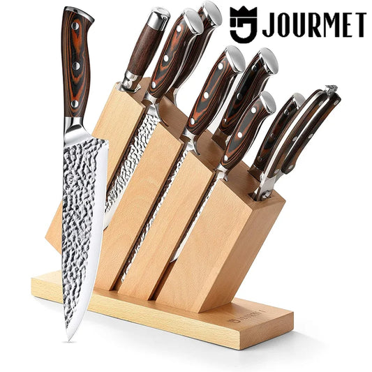 Knife Set with Block, 9PC High Carbon Stainless Steel Set - Cheerful Home Finds