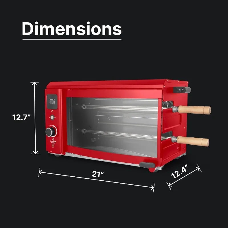 Brazilian Flame Rotisserie Grill Roaster with 2 Skewers - Cheerful Home Finds