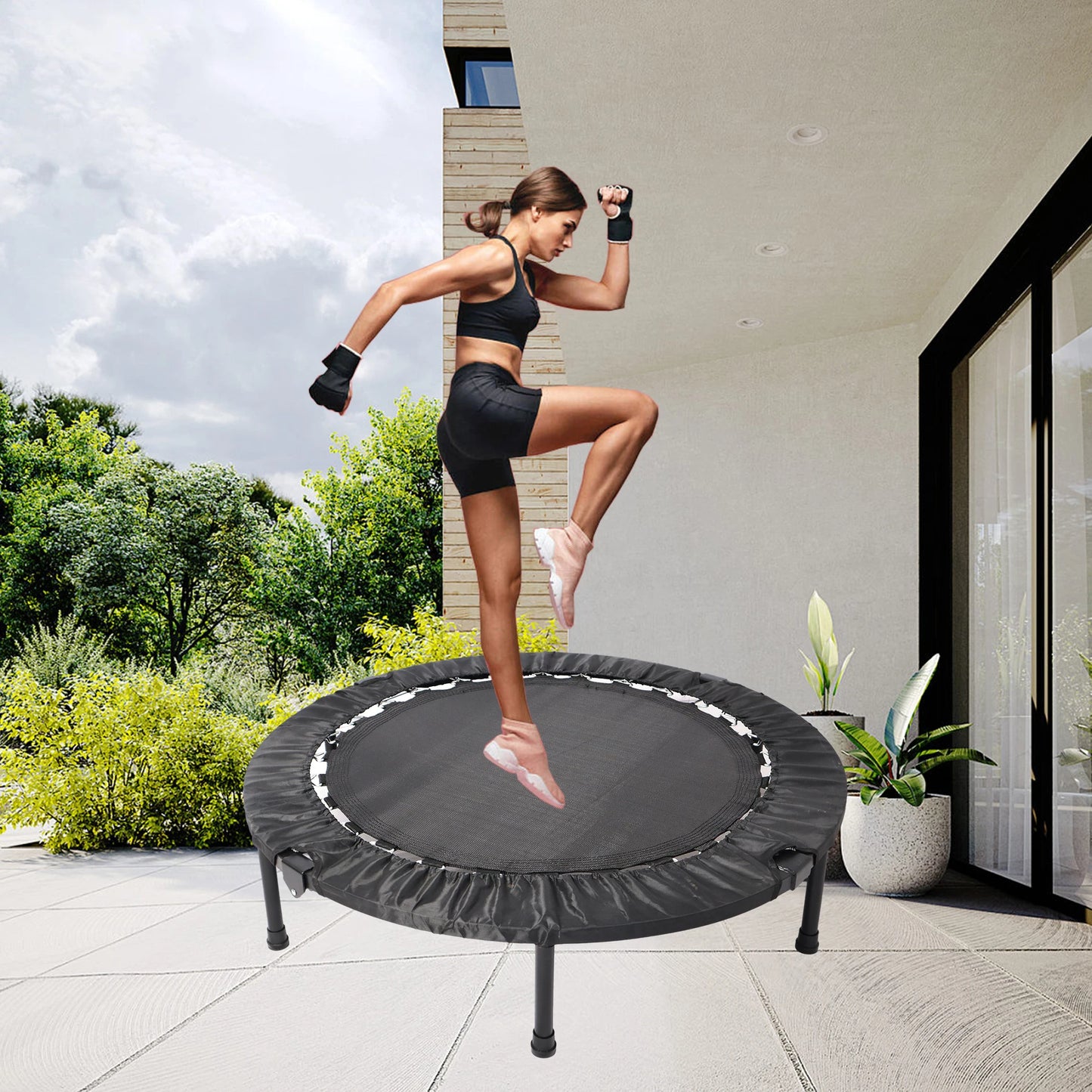 Foldable Mini Exercise Trampoline Portable Fitness Rebounder - Cheerful Home Finds