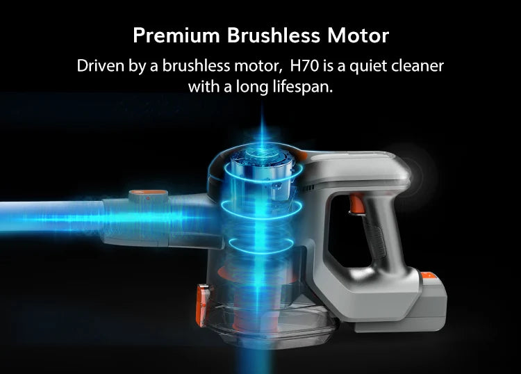 ILIFE H70 Cordless Handheld Vacuum Cleaner Robot 21kPa Suction 1.2L Dust Cup 40 Minutes Runtime LED Illumination Removable Battery