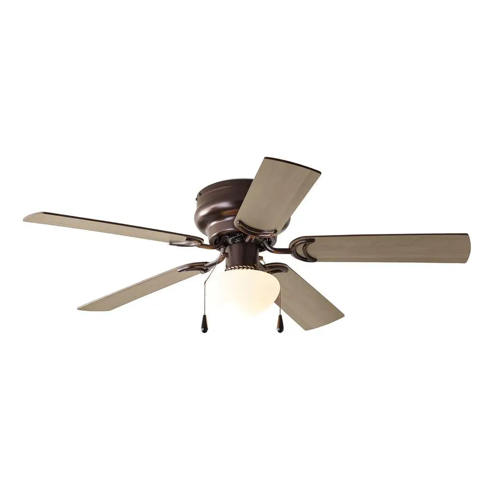 44 Inch Hugger Ceiling Fan With Light Kit Five Reversible Blades Quiet Three Speed Motor Indoor Use