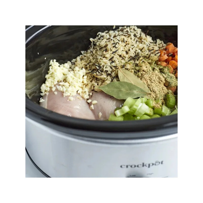 Crockpot 7 Quart Slow Cooker Manual Stainless Steel HAOYUNMA Capacity Over 6L 120V