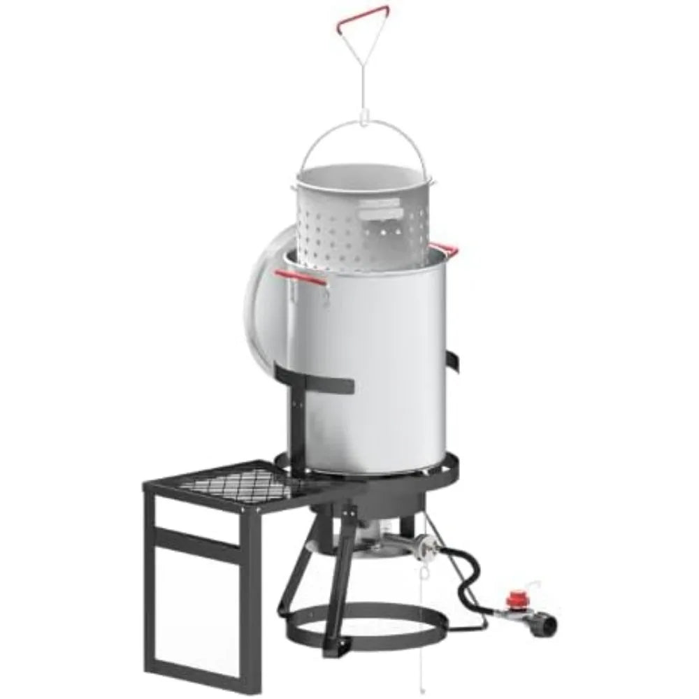 30Qt Turkey Fryer With Basket Outdoor Propane Deep Fryer - Cheerful Home Finds