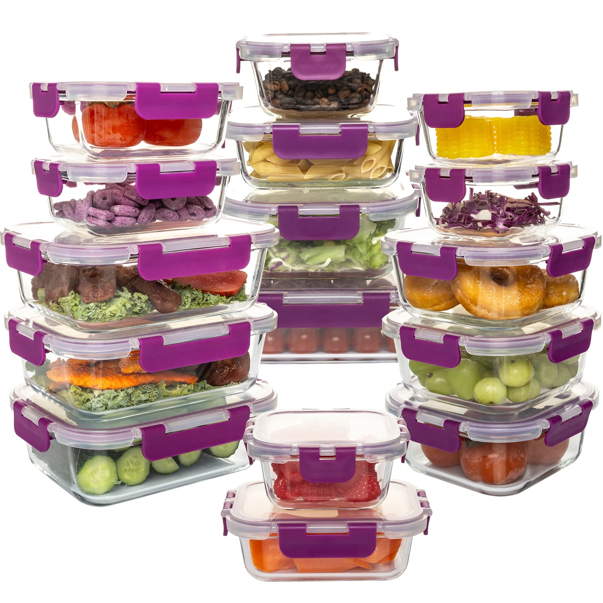 16-Piece Glass Food Storage Containers Set, Leakproof BPA-Free - Cheerful Home Finds