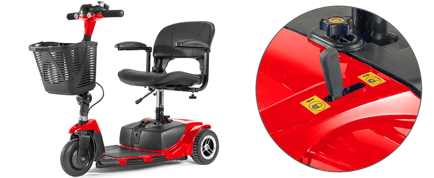 Electric Mobility Scooter Three Wheel Portable Foldable For Adult Elderly Disabled Outdoor Sport
