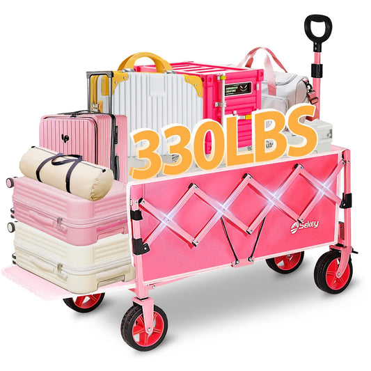 52 Inch Extender Folding Collapsible Wagon Carts Foldable - Cheerful Home Finds