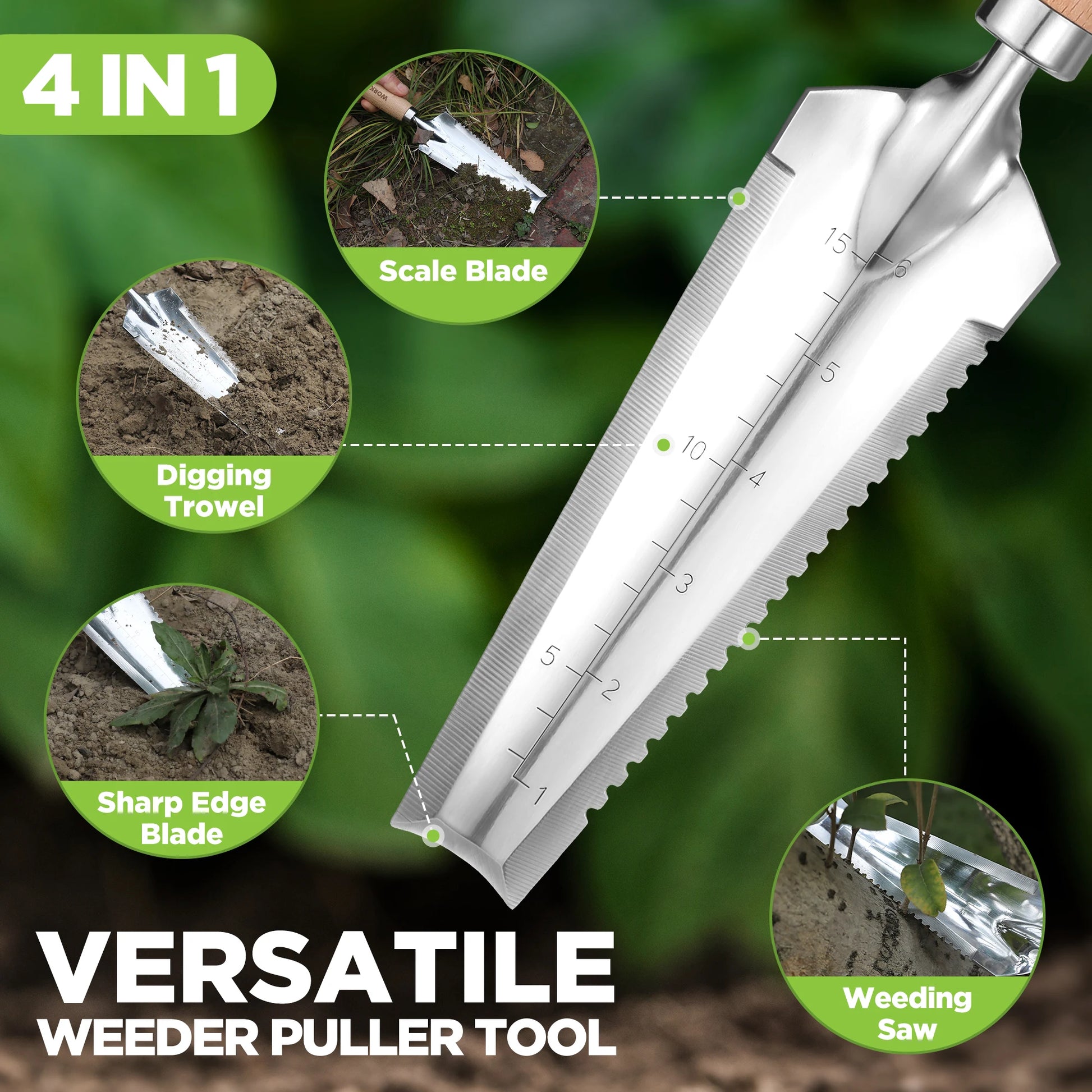 WORKPRO Garden Tool Set 3 Pcs with Wood Handles and Trowel - Cheerful Home Finds