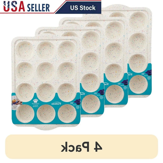 Silicone Muffin Pan 12 Count Nonstick Multicolor Confetti - Cheerful Home Finds