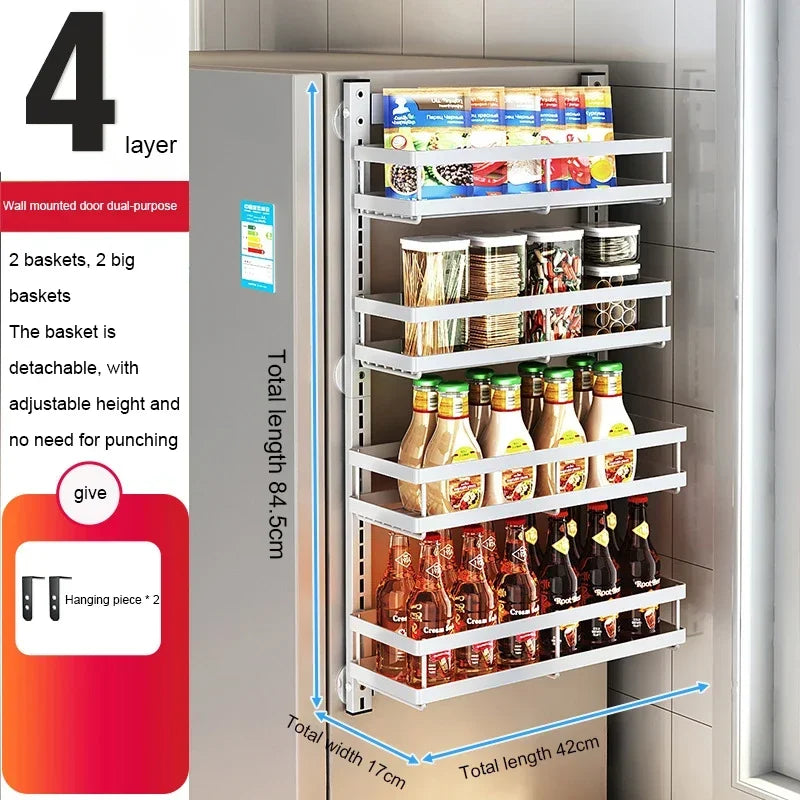 Wall Mount Storage Rack Kitchen Spice Racks Multi-Layer Organizer - Cheerful Home Finds
