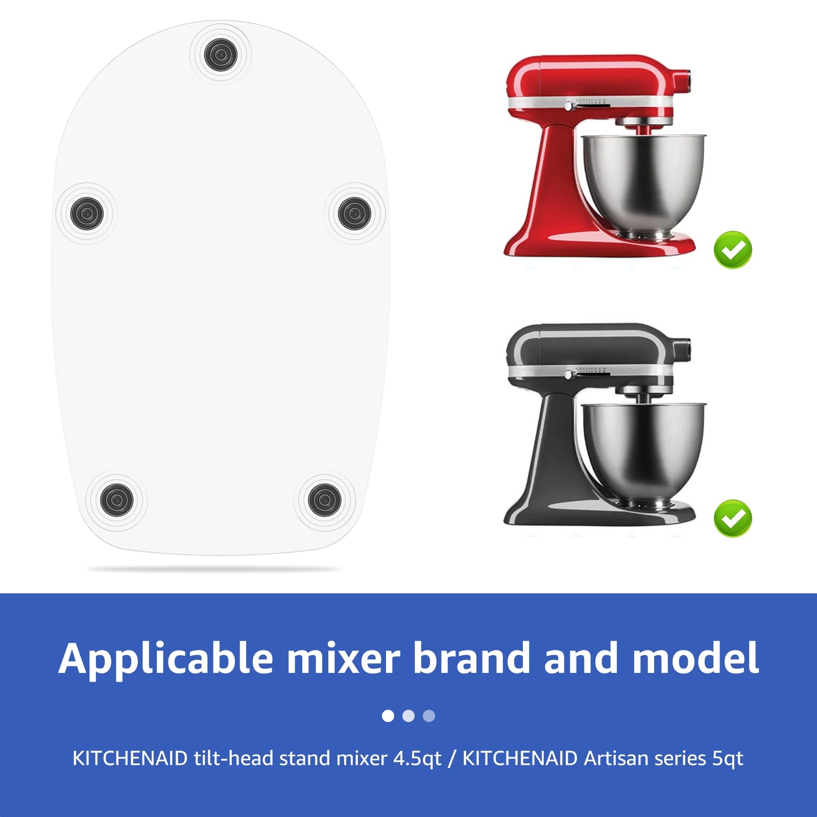 Mixer Slider Mat Compatible For 4.5 QT Tilt Head Mixer - Cheerful Home Finds