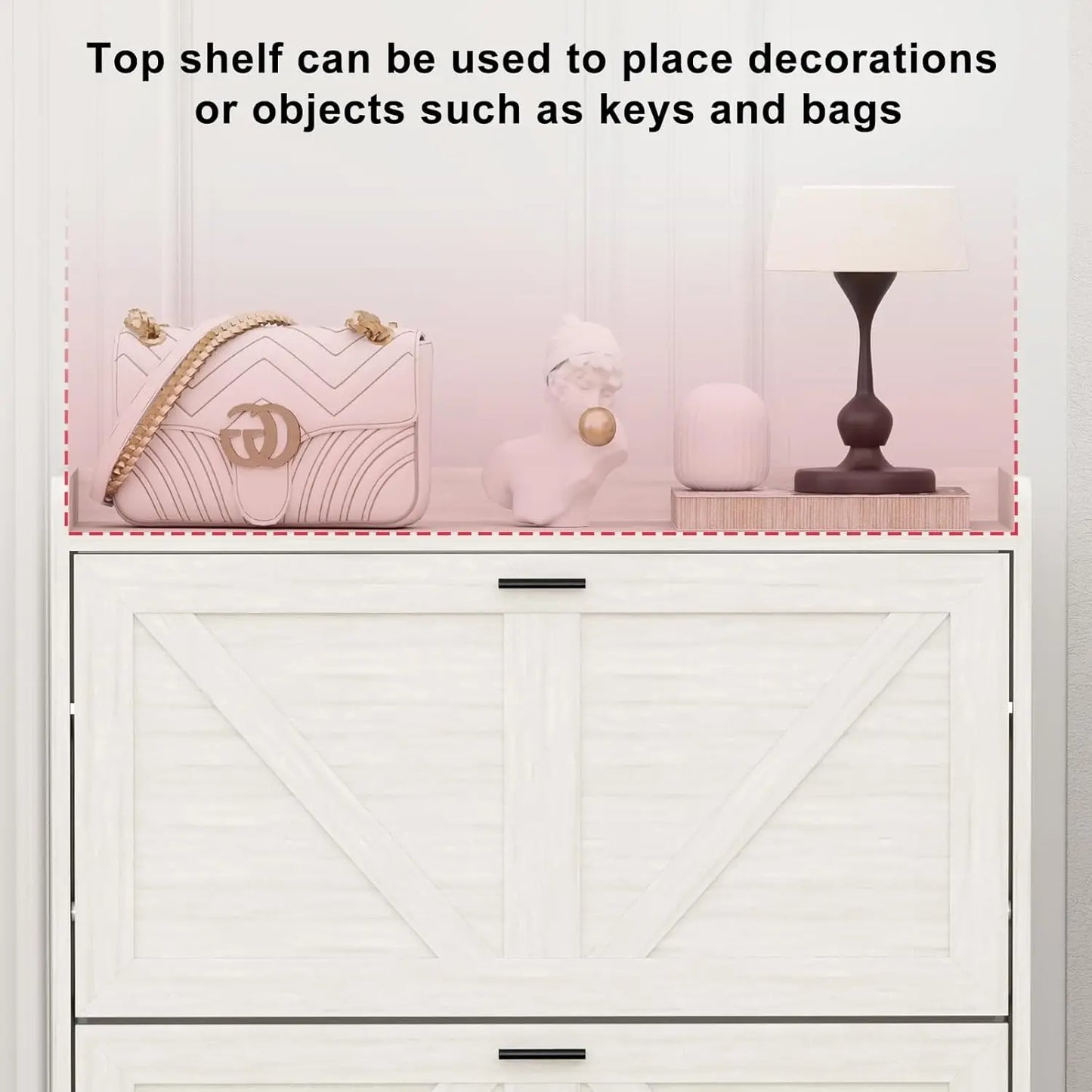 Shoe Cabinet Storage for Entryway with 2 Flip Drawers - Cheerful Home Finds