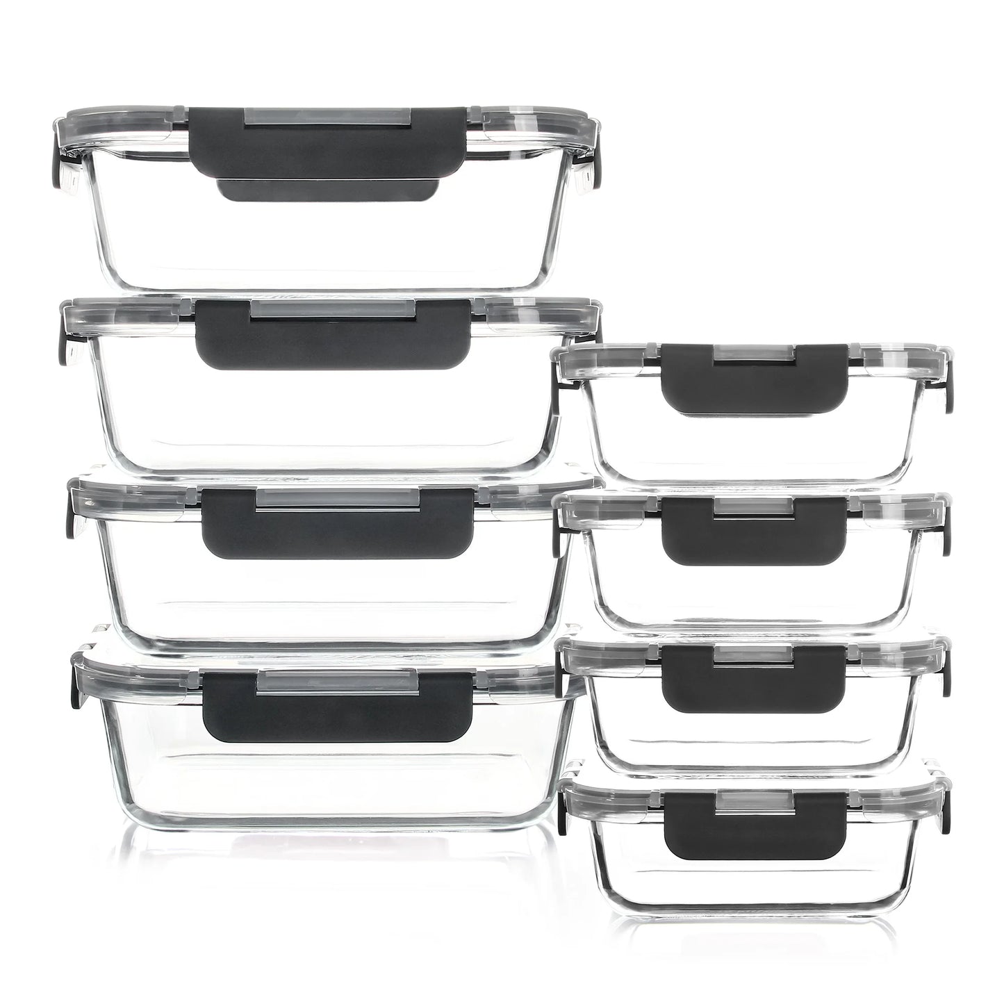 8-Piece Glass Food Storage Containers Set, BPA-Free, Leakproof - Cheerful Home Finds