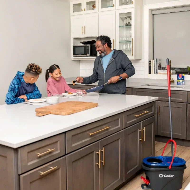 O Cedar RinseClean Clean Water Spin Mop and Bucket System Removes 99 Percent of Bacteria Two Tank Bucket System