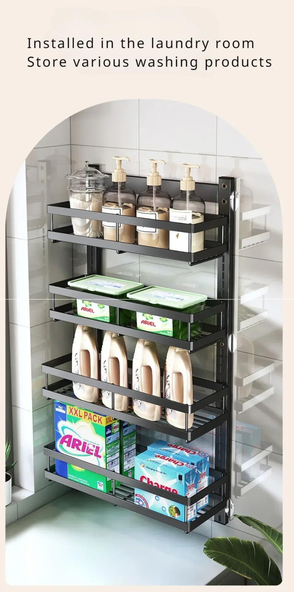 Wall Mount Storage Rack Kitchen Spice Racks Multi-Layer Organizer - Cheerful Home Finds