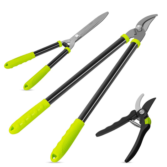 Deli 3-Piece Loppers, Hedge Clippers & Pruners Set - Cheerful Home Finds