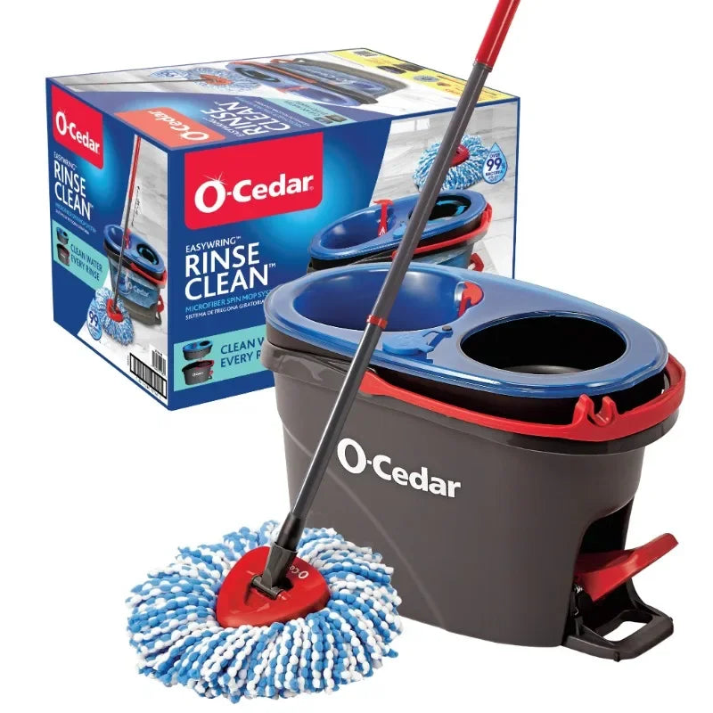 O Cedar RinseClean Clean Water Spin Mop and Bucket System Removes 99 Percent of Bacteria Two Tank Bucket System