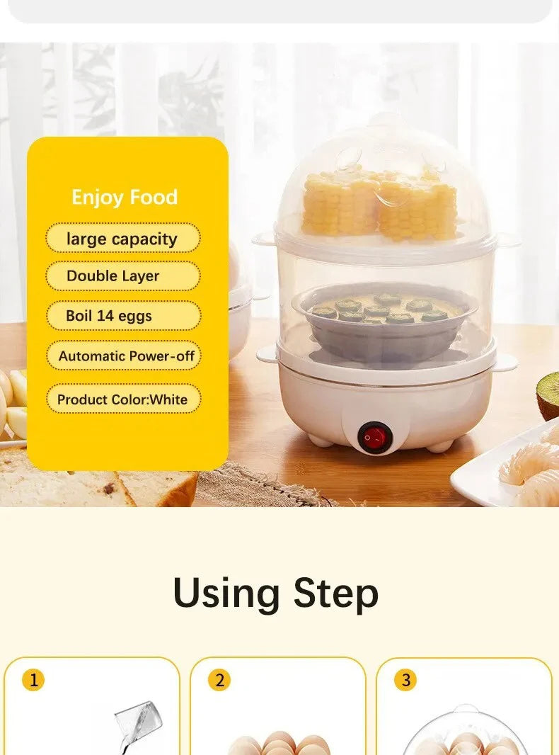 Multifunctional Egg Boiler Electric Egg Steamer Cooking Breakfast Machine - Cheerful Home Finds