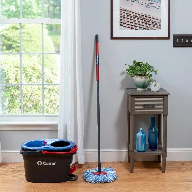 O Cedar RinseClean Clean Water Spin Mop and Bucket System Removes 99 Percent of Bacteria Two Tank Bucket System