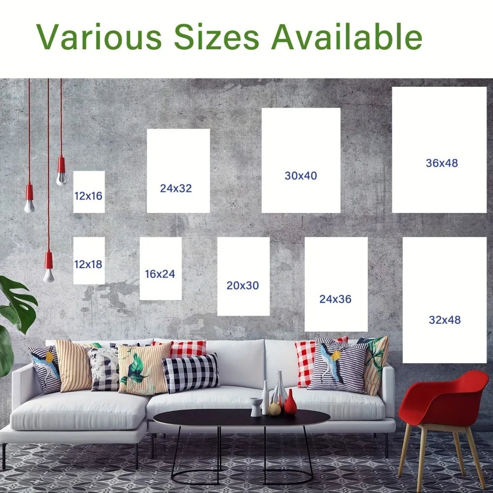 1.5 Inch Chunky Wood Pine Frame Interior Art Mural Wall Decoration Home Decorative Wall Art Magnificent Mountains and Waterfalls - Cheerful Home Finds